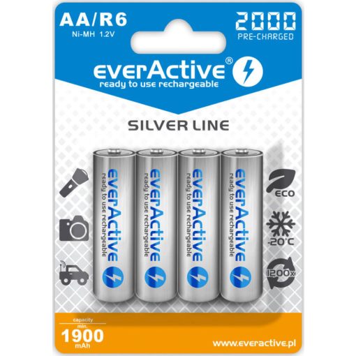 everActive R6/AA 2000mAh 1,2 V Ni-Mh tölthető akkumulátor, 4 db