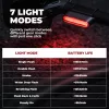 ROCKBROS 24120009001 kerékpár hátsó lámpa fékszenzorral, mágneses rögzítéssel, 7 világítási móddal, USB-ről tölthető, IPX6 vízállóság