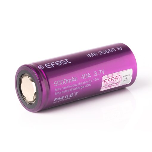 Efest Purple IMR26650 s 5000 mAh, 3,7 V, Li-Ion baterijo (High Drain)