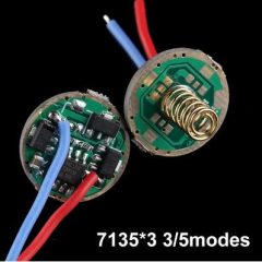 AMC7135*3 3/5 modes Flashlight circuit board 