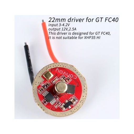 22mm driver for GT FC40 LED