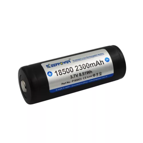 Keeppower 18500 védett tölthető 18500 li-ion akkumulátor 2300 mAh kapacitással