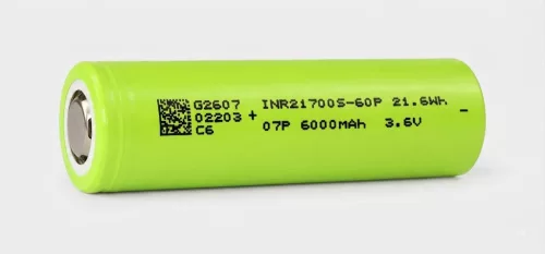 Batteria Linkdata 21700S-60P con capacità da 6000mAh e corrente continua da 60A - button top
