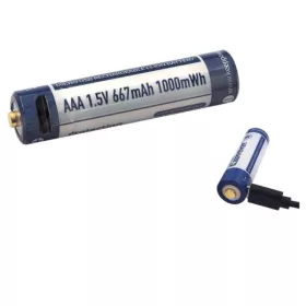  Batteria agli ioni di litio Keeppower AAA 1.5V 1000mWh (circa 667mAh) (ricaricabile tramite micro USB)