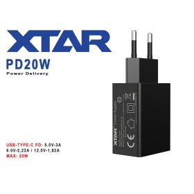   XTAR PD20W Fali töltő adapter 3A töltőárammal, 20W teljesítménnyel