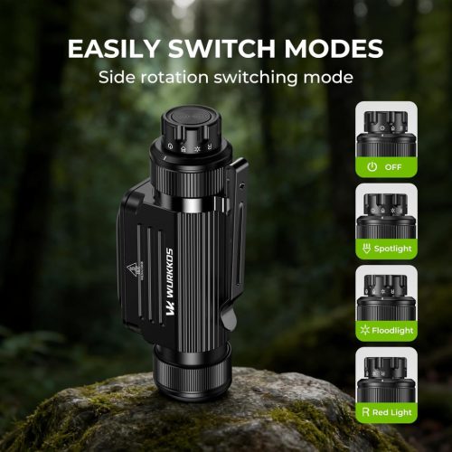 Wurkkos HD17 nagy teljesítményű fejlámpa, 2500 lumen, 220 m hatótávolság, fókuszált és szórt fény & vörös fény