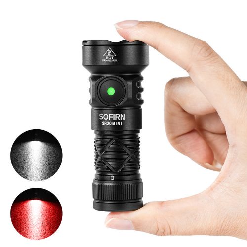 SOFIRN SR20MINI EDC zseblámpa, 1200 lumen, piros és fehér fény