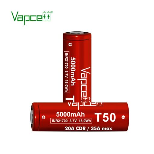 Vapcell T50 5000mah tölthető 21700 li-ion akkumulátor 35 A terhelhetőséggel