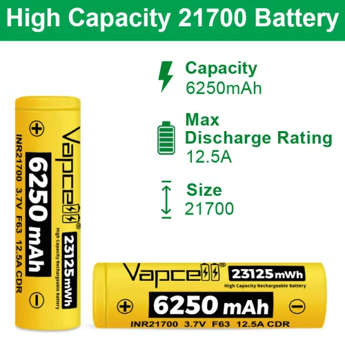  Vapcell F63 21700 6250mAh li-ion baterija