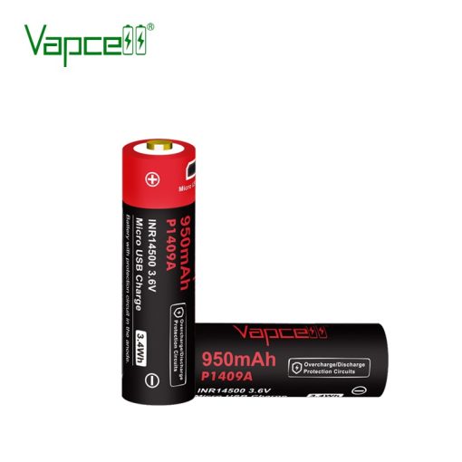 Vapcell P1409A 14500 900Mah védett USB-ről tölthető akkumulátor