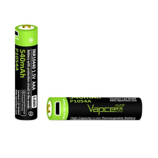 Baterija Vapcell P1054A velikosti AAA 1,5 V z zmogljivostjo 540 mAh in polnilnim priključkom 