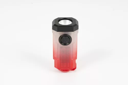 WUBEN E2 mini EDC kulcstartó zseblámpa – 150 lumen, USB-C, mágneses, piros-kék jelzőfény - vörös