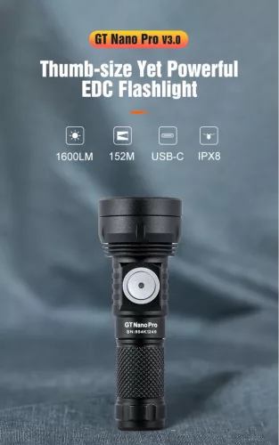 Lumintop GT NANO PRO 3.0 punjiva EDC svjetiljka za privjesak – 1600 lumena