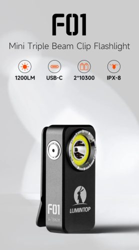 Lumintop F01 EDC zseblámpa 1200 lumen fényerővel és 182 méteres hatótávval - zöld